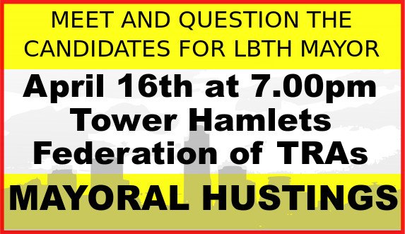 THFedTRAs's tweet photo. Federation Mayoral Hustings this evening in the Collingwood TRA Hall - map here => https://t.co/8902zg0QAl  &amp; attendee details here => https://t.co/ztlOB6R0Y4 https://t.co/MX8CvxhYIo