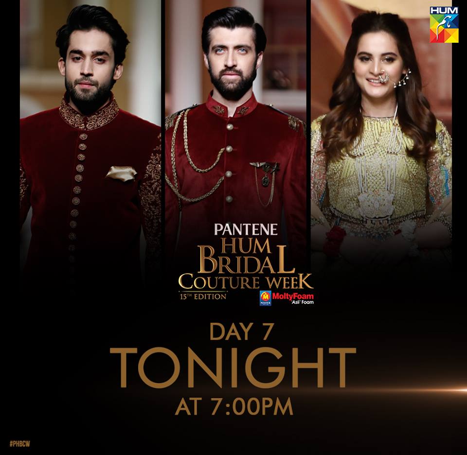 Humtvnetwork's tweet photo. 15th Edition of Pantene HUM Bridal Couture Week - Day 7
15th April, Sunday at 7:00 PM on #HUMTV &amp; #HUMSITARAY

#ZiggiMenswear #HumayunAlamgir
#Chinyere
#PHBCW #HBCW #StrongIsBeautiful https://t.co/OgY2fck0Ko