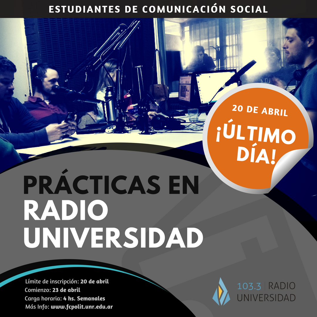 radiounr's tweet photo. 📻Prácticas en @Radio_UNR para estudiantes de Comunicación Social
En total se convoca a 8 estudiantes: 2 para @MarcaAlmohada, 2 para @falvivo, 2 para Lo que es la Ciencia, 1 para #ApuntesyResumen, 1 para Producción Artística.

ℹ️Más info en: https://t.co/zEBad5dl0m https://t.co/NK7zoGNTBg