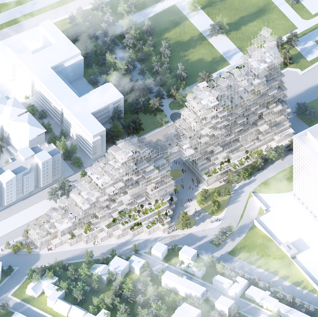 soufujimoto's tweet photo. Sou Fujimoto Architects + Nicolas Laisné and Dimitri Roussel create a new skyline for the city of Rosny-sous-Boi, 
winning a competition of "Inventons la Métropole du Grand Paris".
About 28,000sqm mixed program.
with the great team of La Compagnie de Phalsbourg + REI Habitat. https://t.co/O2Losgjnoa