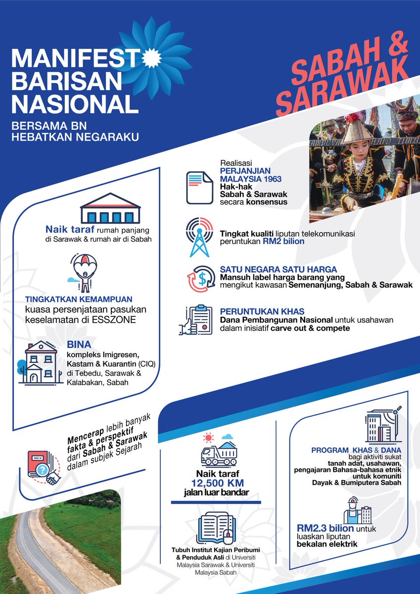 ultrasyfina13's tweet photo. 22 tahun Dr Mahathir abaikan Sarawak dan Sabah .Jika BN diberi mandat, kita terus pastikan Sarawak dan Sabah maju &amp; membangun! @NajibRazak @Zahid_Hamidi #ManifestoBN #BersamaBN #HebatkanNegaraku #UndiBN #swkmaju #KamiGengNajibRazak
https://t.co/vZbCTLXj9h
