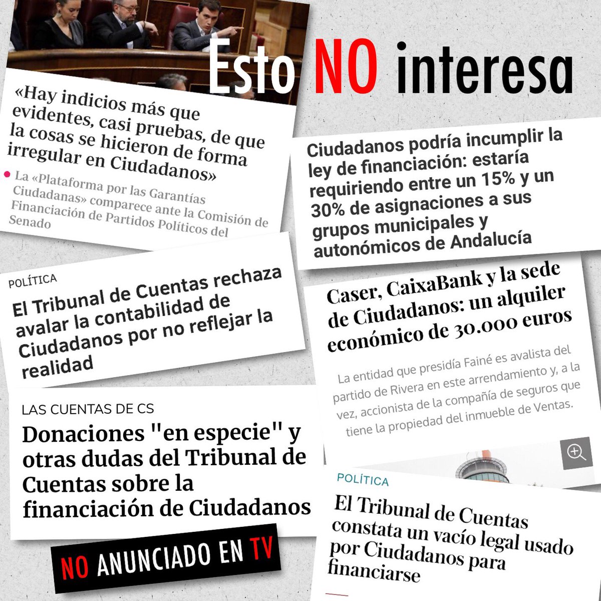 GPPopular's tweet photo. ☕️ #FelizLunes 
🗞 Este es nuestro 🔤 de noticias que no leeréis en prensa 👇
A) Indicios de irregularidades en financiación de C’s 
B) Tribunal de Cuentas no avala la contabilidad de C’s 
C) Dudas en torno al alquiler de la sede de C’s https://t.co/1MeQ3MpV71