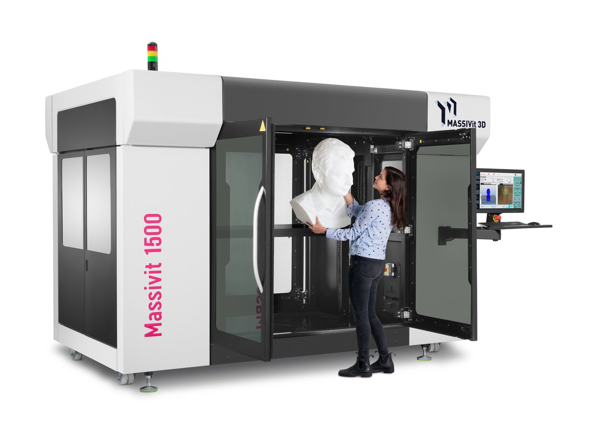 Massivit3d's tweet photo. Massivit 3D expands its product portfolio, launching the new Massivit 1500 Exploration 3D Printing Solution. See it @FESPA. #FESPA  #LargeFormat3D  #WideFormat3DPrinting https://t.co/WDszppR4P1 https://t.co/yOfsh46Gmf