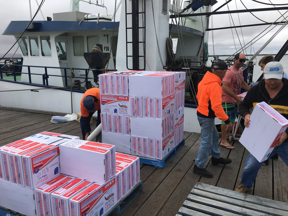 Mid trip unload for the Meteha S, clearing the holds for what we hope is a big April opening night. @SAprawncoop