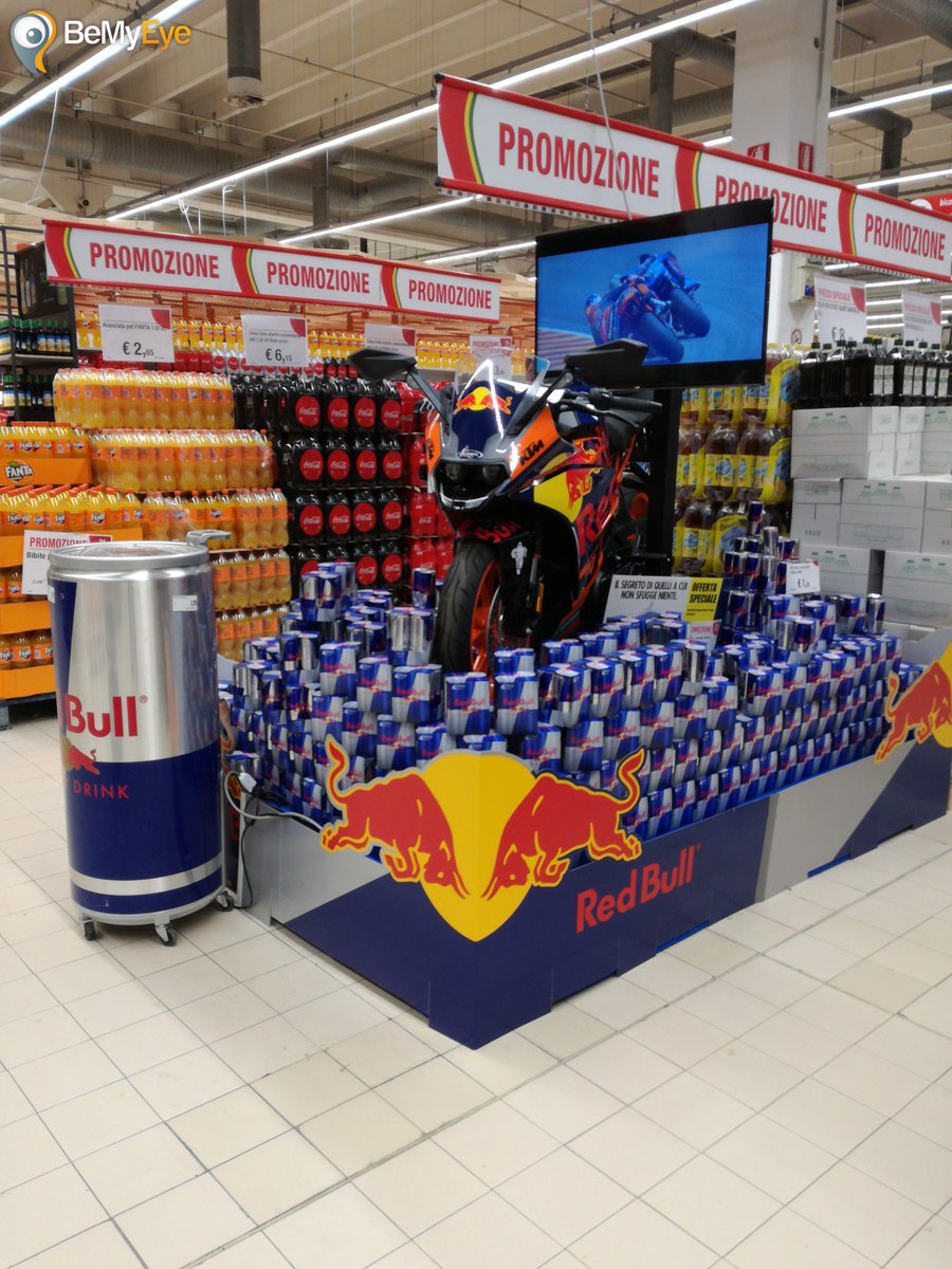 InStore_Europe's tweet photo. Accelerate from 0 to 300 kmph in 9s and put some serious horsepower into your Monday morning! Another piece of activation from @redbull around #motorsport which was #FoundInStore in an Italian Iper! #Retail #redbull #marketing
Photo - BeMyEye InStore: https://t.co/M6elsXgFCE https://t.co/Npvk70yBw9