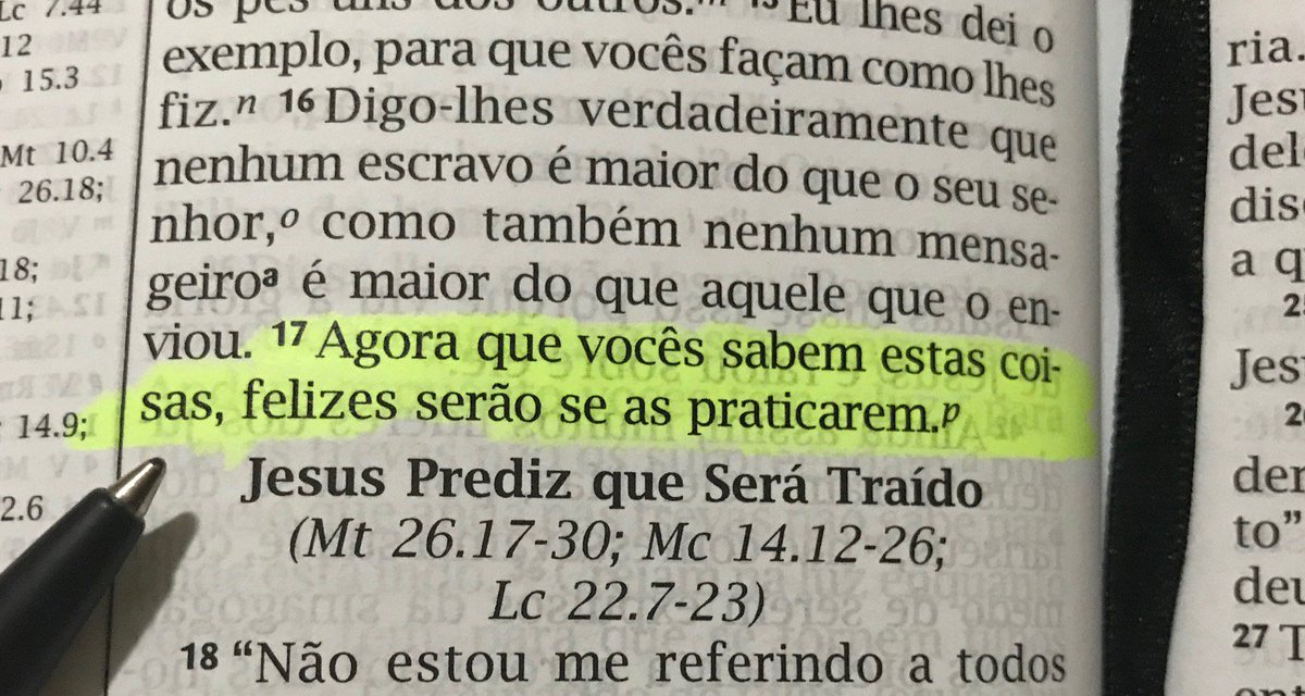 emilioabdala's tweet photo. Lendo João 13:17. Obediência inteligente traz felicidade. Conhecer e não praticar é pior do que a ignorância. #rpsp #PrimeiroDeus https://t.co/R2kDOseQ9z