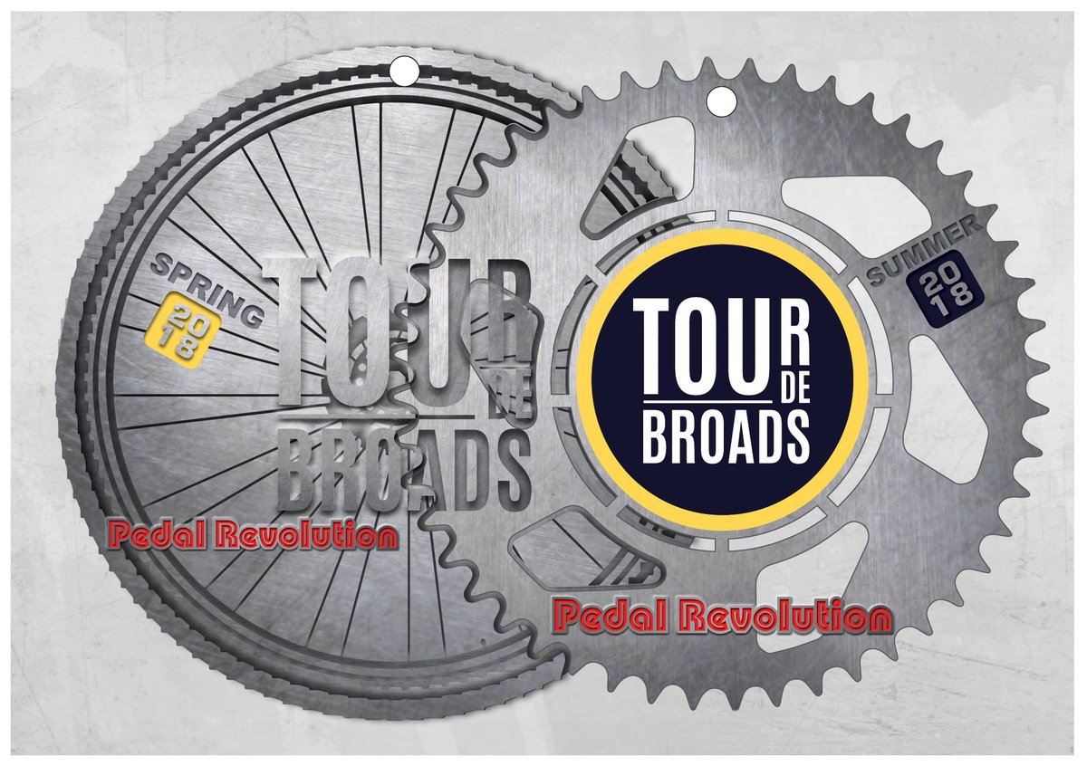 The 2018 Tour de Broads MEGA-MEDAL. Collect part 1 on 6th May #MedalMonday pedalrevolution.co.uk/events/
