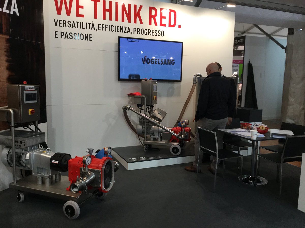 VogelsangSrl's tweet photo. Anche oggi gli esperti di @VogelsangSrl per le tecnologie di pompaggio di #uve #mosti e #vini vi aspettano in fiera a #Enolitech @VinitalyTasting al Pad. F - Stand M5. #vino #enologia #vinitaly2018 @pressVRfiere #cantina https://t.co/MBN5Zx8M5e