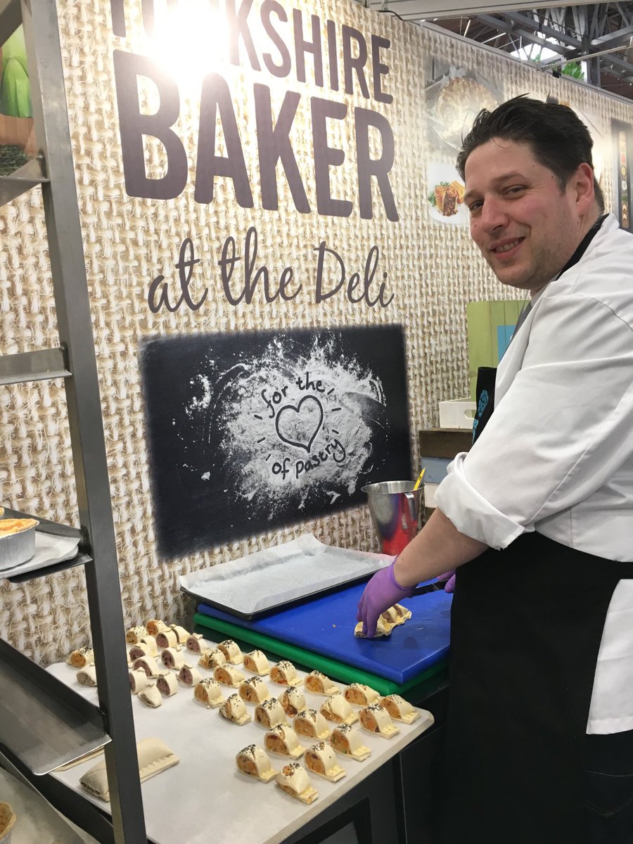 yorkshirebaker's tweet photo. Exec chef Ram is baking off lovely fresh samples on our stand L89 #FSD2018 https://t.co/E8dInD6j19