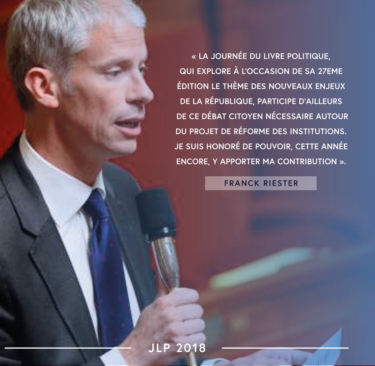 lirelasociete's tweet photo. Voici les mots de Monsieur le Député @franckriester qui était présent à la 27ème Journée du Livre politique à l'Assemblée nationale 📚📖
 #JLP2018 #LivrePol https://t.co/xPzB0k1LWH