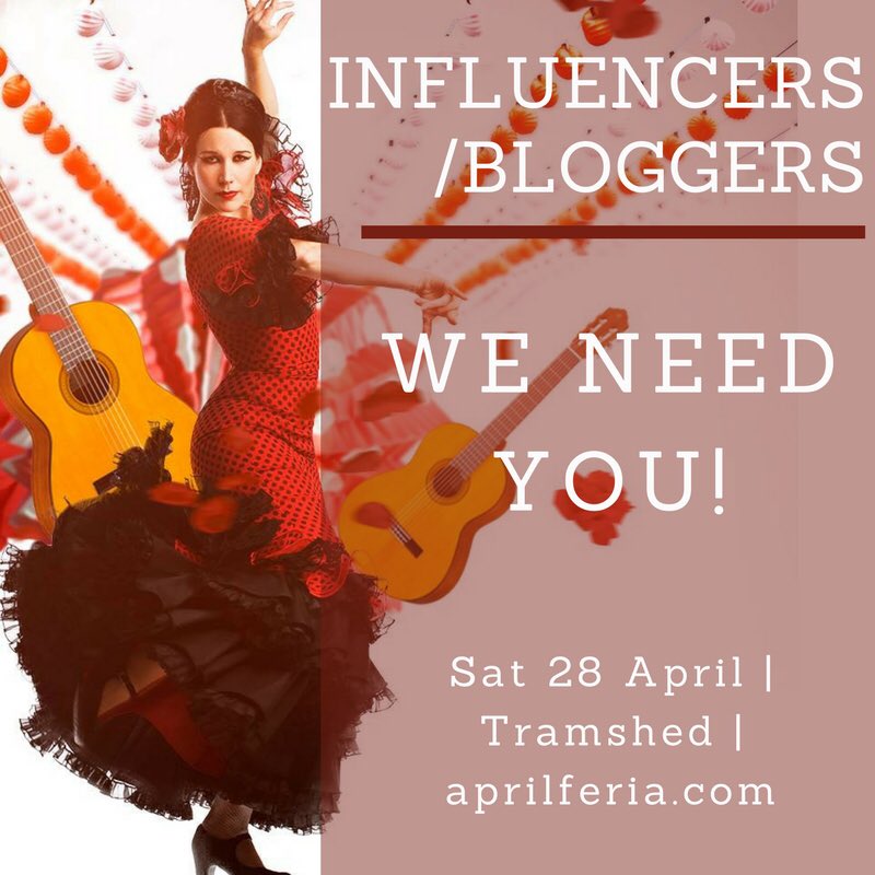 AprilFeriaCF's tweet photo. We’re looking for #cardiff bloggers and journos to join us at our event, get in touch🇪🇸 #prrequest #journorequest #cardiff #southwales #bloggerswanted https://t.co/7F1mjCB7D0