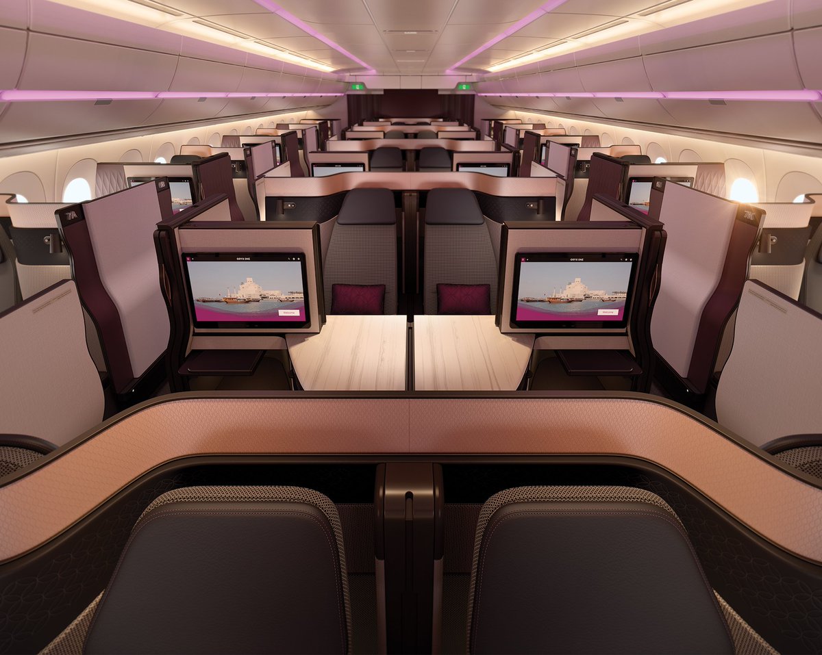 Qatar Airways Interior - Qatar Airways A380 Tour Economy Class Business