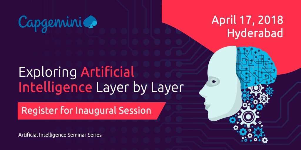 Arpit Shah (@ArpitShah2411) on Twitter photo 2018-04-16 09:39:21 #ArtificialIntelligence, a hype that is fast becoming a reality. Join us as we explore the journey. Register for our first #CapgeminiAI seminar. goo.gl/Gzbmrj #ArtificialIntelligence, a hype that is fast becoming a reality. Join us as we explore the journey. Register for our first #CapgeminiAI seminar. goo.gl/Gzbmrj