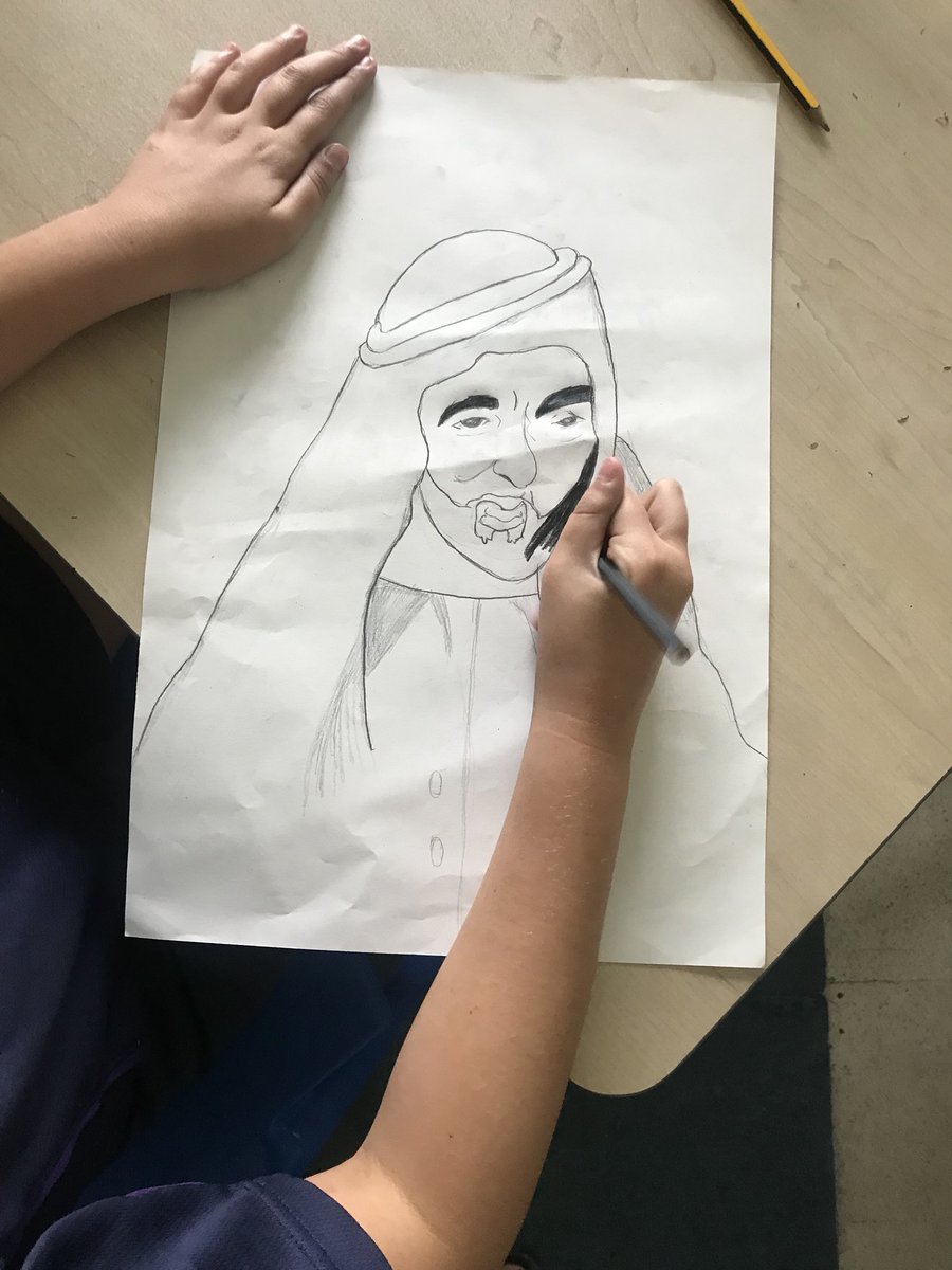 Year5_SBS's tweet photo. Our portraits of #SheikhZayed are turning out so beautiful! #YearOfZayed #SBSArts https://t.co/cwapByTNuG