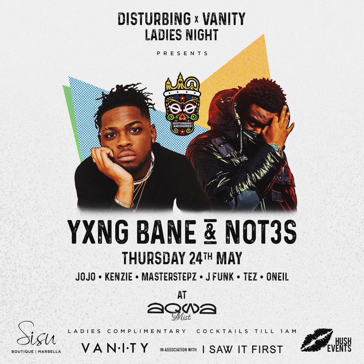 HushEventsUk's tweet image. Thursday 24th May we kick off the Marbella Bank Holiday weekend at @AqwaMist alongside @yxngbane @Not3sofficial @VanityList @DisturbingEvent 👀🔥

Tickets: frontoffice.paylogic.nl/?event_id=1229…