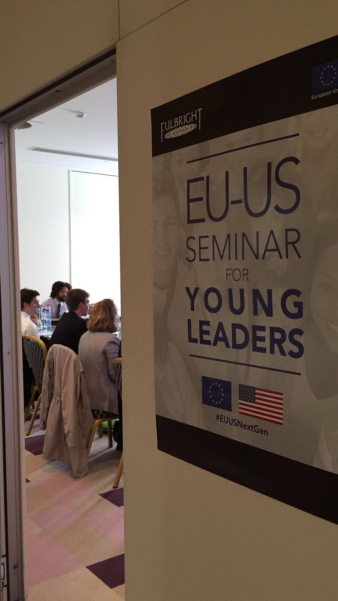 EUintheUS's tweet photo. After plenary discussions on the topic, #EUUSNextGen participants have split into breakout groups to discuss how developments in technology are influencing the #futureofwork. https://t.co/VrGhUGYfWs