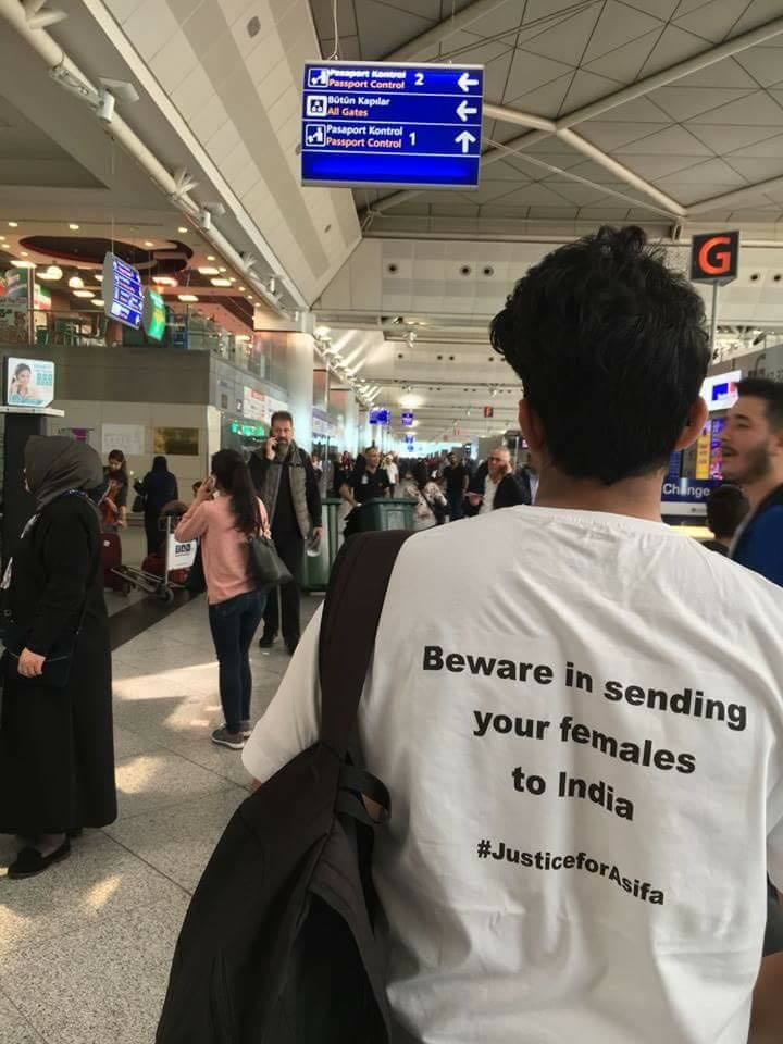 madhukishwar's tweet photo. This picture was taken at Istanbul Airport. Speed with which #Asifa has been made into globallly "celebrated victim" clearly points to well crafted Islamist game to demonize India in general &amp; Hindus in particular. This is not just Mehbooba Mufti &amp; Hurriyat evil genius at work. https://t.co/3BssGTKKMR