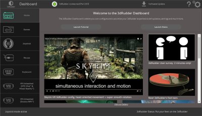 3dRudder_FR's tweet photo. New update Dashboard of the @3dRudder #controller #VR #emulate #Joystick #mouse #Keyboard #Hotas #Gaming #VRUnleashed #FreeLocomotion #HTCVive #OculusRift #WMR https://t.co/M2vXNUJccs