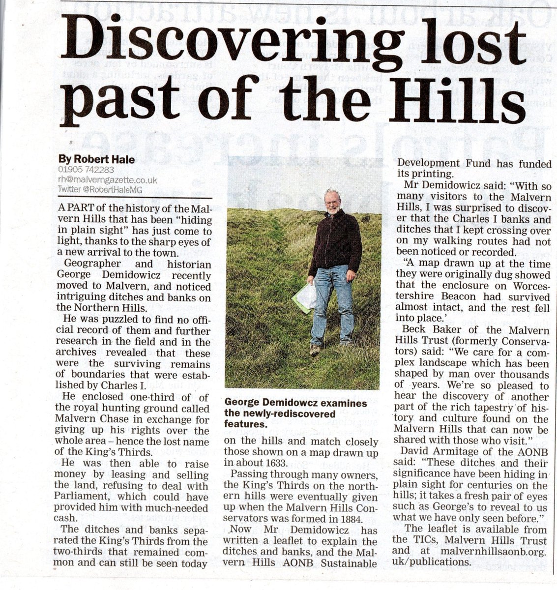 Berkeley Lecture tonight 7:30 pm Lecture Theatre, at RGS. Bring a friend  for a mere £2 visitor’s fee. The landscape history of the Malvern Hills; new discoveries by George Demidowicz. Sounds like a fascinating talk &amp; not one to be missed! #KingCharlesI #Boundaries #MalvernHills