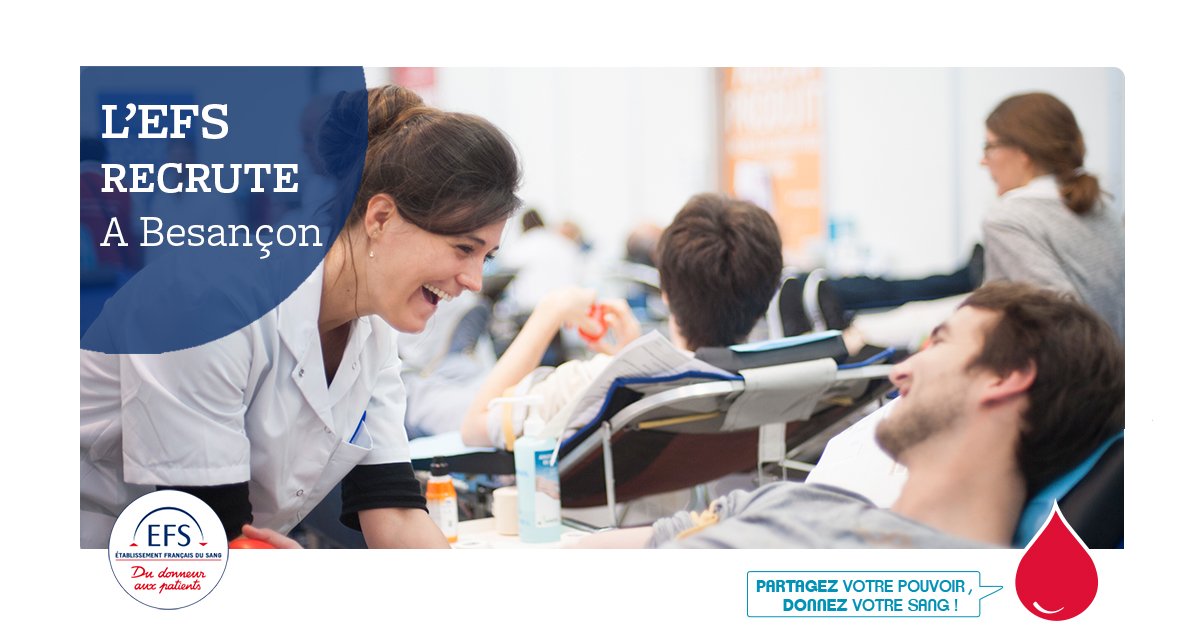 EFS_dondesang's tweet image. L&apos;EFS Bourgogne Franche-Comté est à la recherche d&apos;un #TechnicienInformatique pour une mission #interim à #tempsplein à #Besançon.
 Envie de redonner du sens à votre vie professionnelle ? 😉 Rejoignez l&apos;EFS et l&apos;aventure humaine du #DonDeSang !
 
 ➡ bit.ly/2BOqkIV
