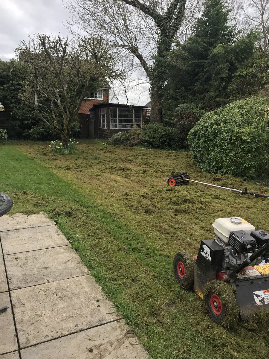 gsoxfordne's tweet photo. Think we can all agree this Lawn was well ready for a scarification #greensleeves #lawncare #scarification #spring #mossattack https://t.co/u6d4QUAPh3