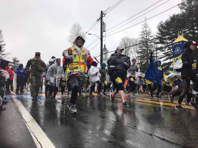 bostonmarathon's tweet photo. The Mobility Impaired race has officially kicked off #Boston2018 https://t.co/KSuMDSp9dP