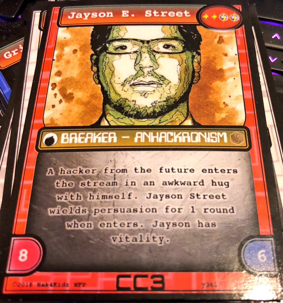 jaysonstreet's tweet photo. #340 on the list of Something I never thought would happen even 10 years ago! 

Being a rare epic card in a Hacker card game a long with others I look up too!! :-) https://t.co/83nASwA1zR