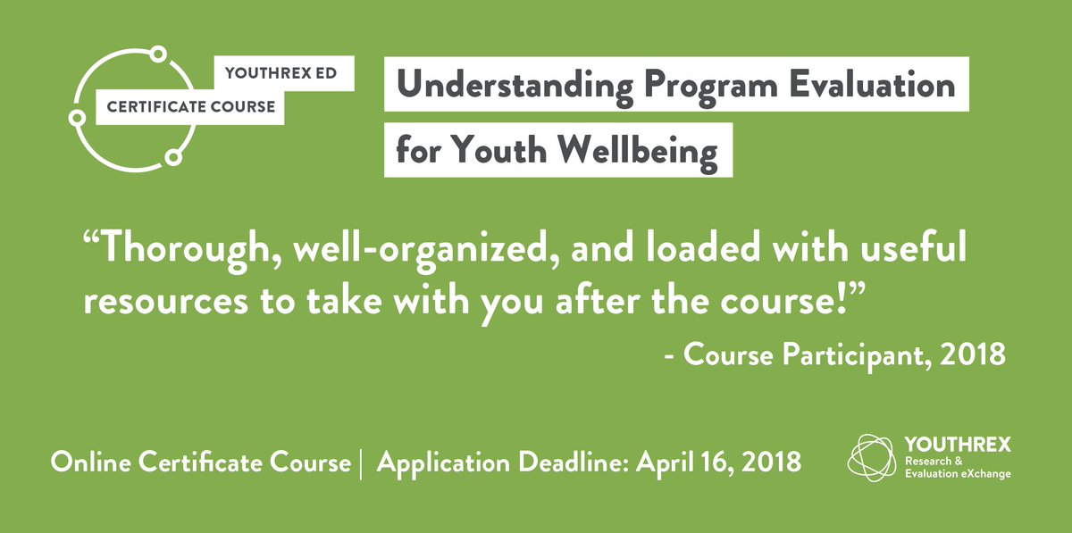 REXforYouth's tweet photo. Deadline tonight! 

Applications close tonight for our #free online certificate course, Understanding Program #Evaluation for Youth Wellbeing. Apply now: https://t.co/kzBQdLmcY7

#REXeval #ONyouth https://t.co/D32Xpkr6RT
