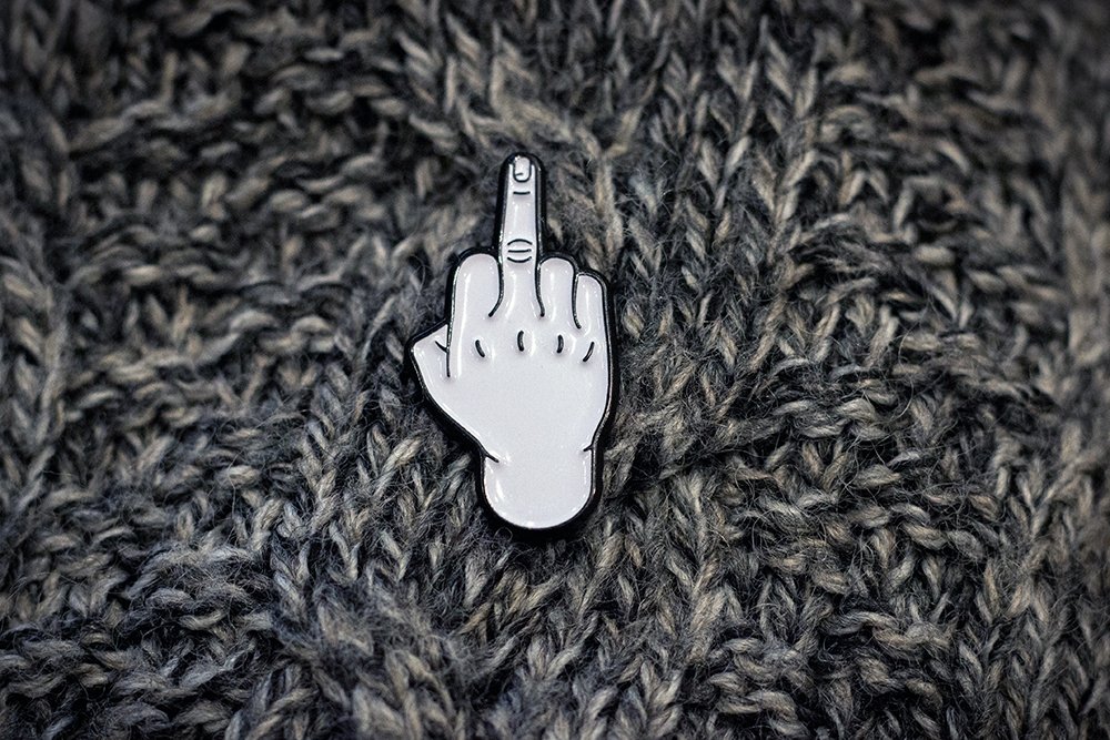 acampion's tweet photo. I've come up with another project raising money for charities while sticking my middle finger up to cancer. Introducing @FuPins, https://t.co/vQwQ1S6KvT #charity #fucancer #fupins https://t.co/YvWzTKbafy