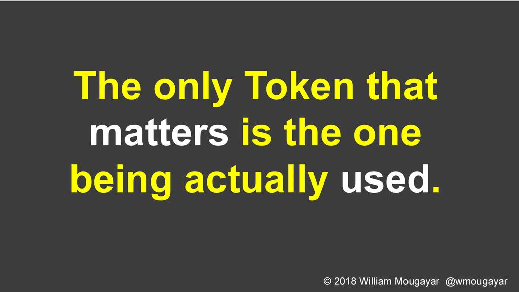 wmougayar's tweet image. Key slide from my presentation this morning at #crypto42summit in Vienna. "The only Token that matters is the one being actually used."