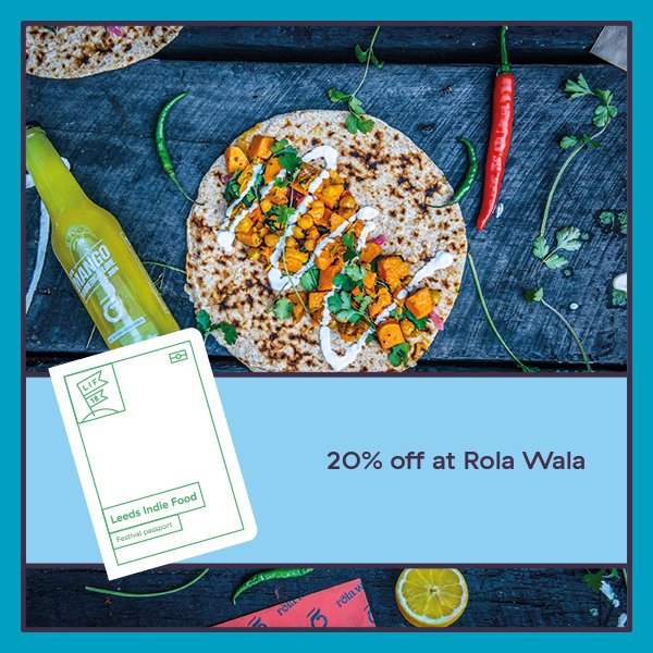 LUNCH TIME NEWS. 🌯

During Leeds Indie Food, you can get 20% off <a href="/RolaWala/">Rōla Wala</a> in <a href="/TrinityLeeds/">TRINITY LEEDS</a> with one of our Festival Passports! 

Get yours here: bit.ly/PassportBenefi…

#LIF18