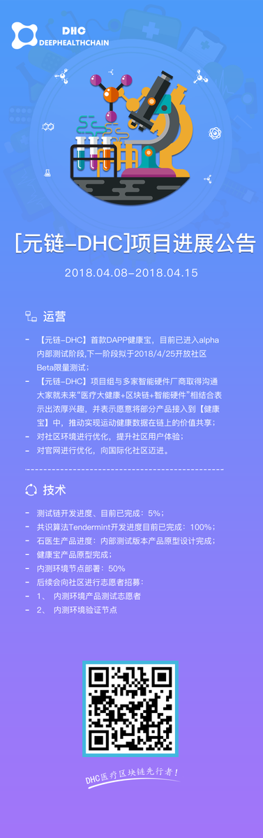 DHC_DeepHealth's tweet photo. Hi, this is our weekly report. 👏The first DAPP of DHC【Health Pocket】is now in alpha private beta. A limited beta test will be open to the community on 25th April, 2018.#Blockchain #blockchaincommunity #BitcoinPrivate https://t.co/vtO55BD6vX