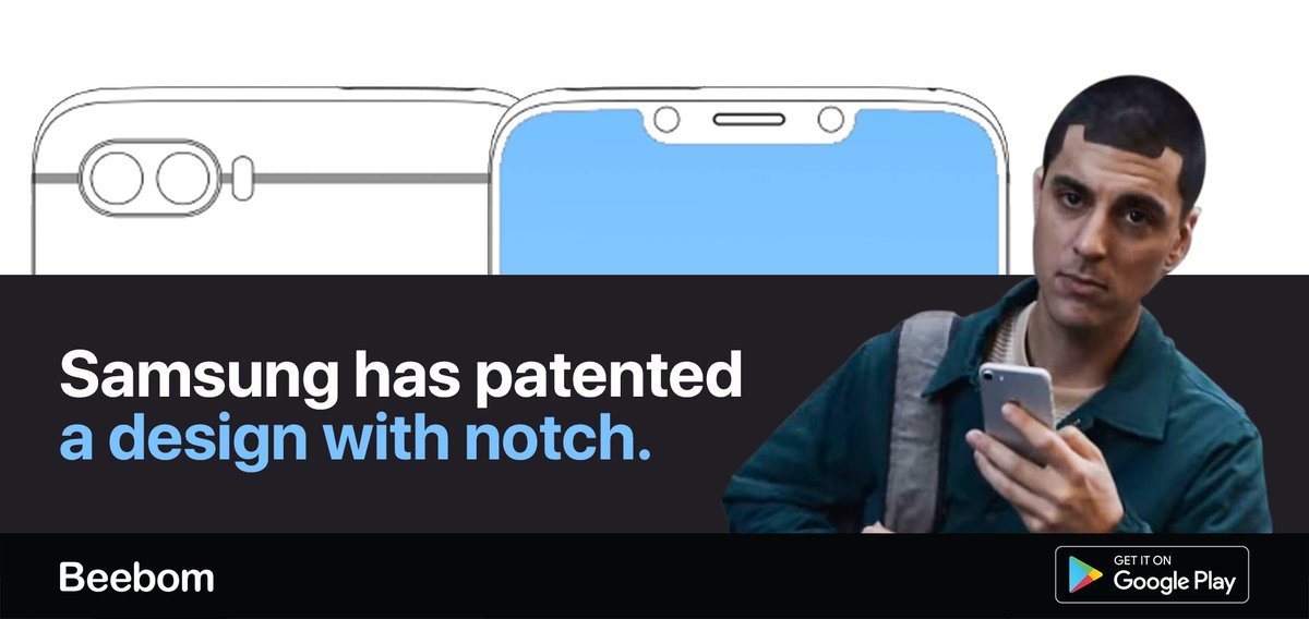 beebomco's tweet image. After mocking the iPhone X&apos;s notch in their ads, Samsung has decided to join the notch-team.

#Samsung