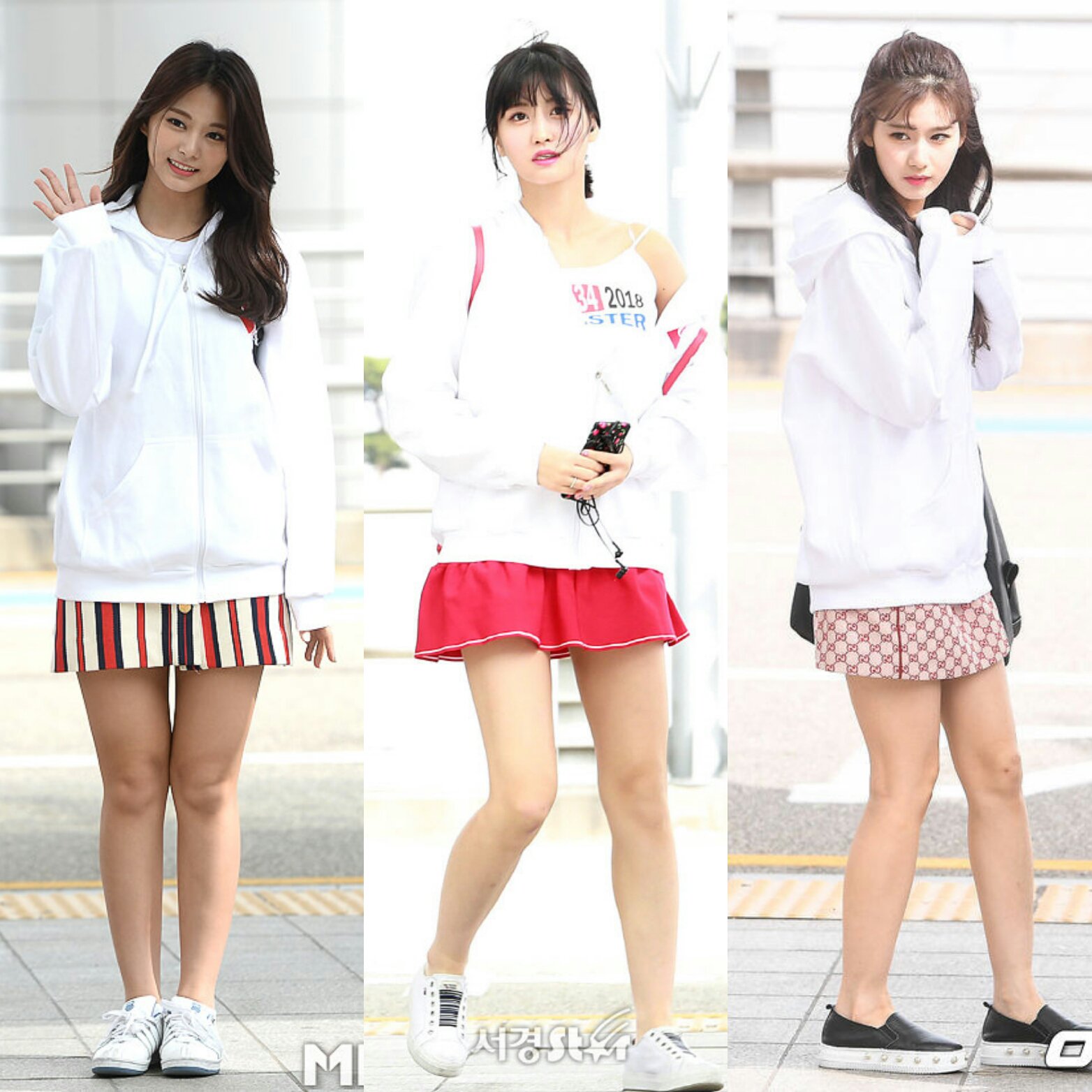 韓国発 カラコン専門店リリー 空港ファッション Twice ファッション徹底比較 行きと違い結構みんなラフな感じ モモちゃん どこからそんなジャージを カバンはたぬき 笑 Twice Twiceland Once Twiceサナ Twiceモモ Twiceミナ Whatislove