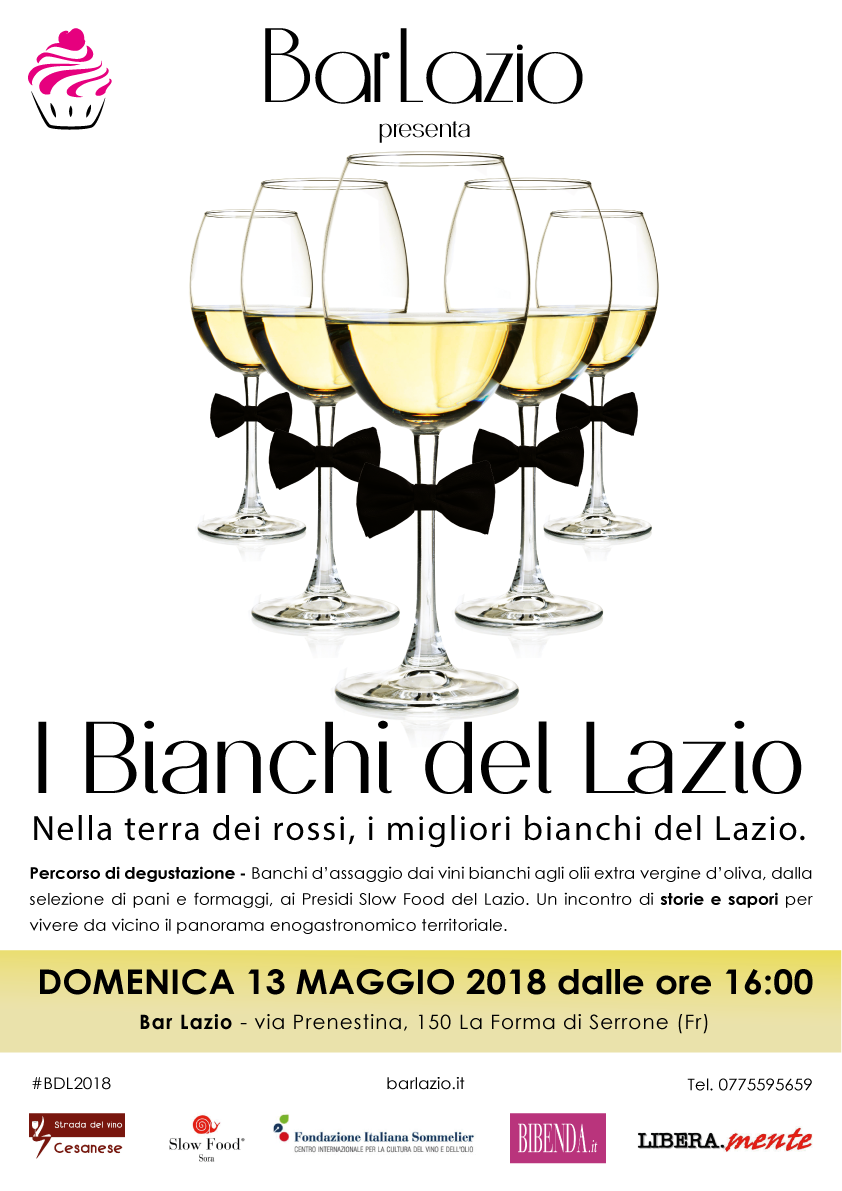 Tornano I Bianchi del Lazio 2018 - 8^Ed. #rassegna #enogastronomica #barlazio #domenica 13 #maggio 2018 ore 16 #degustazioni #localfood #vinibianchi #Lazio 👉🏼 bit.ly/IBianchiDelLaz…