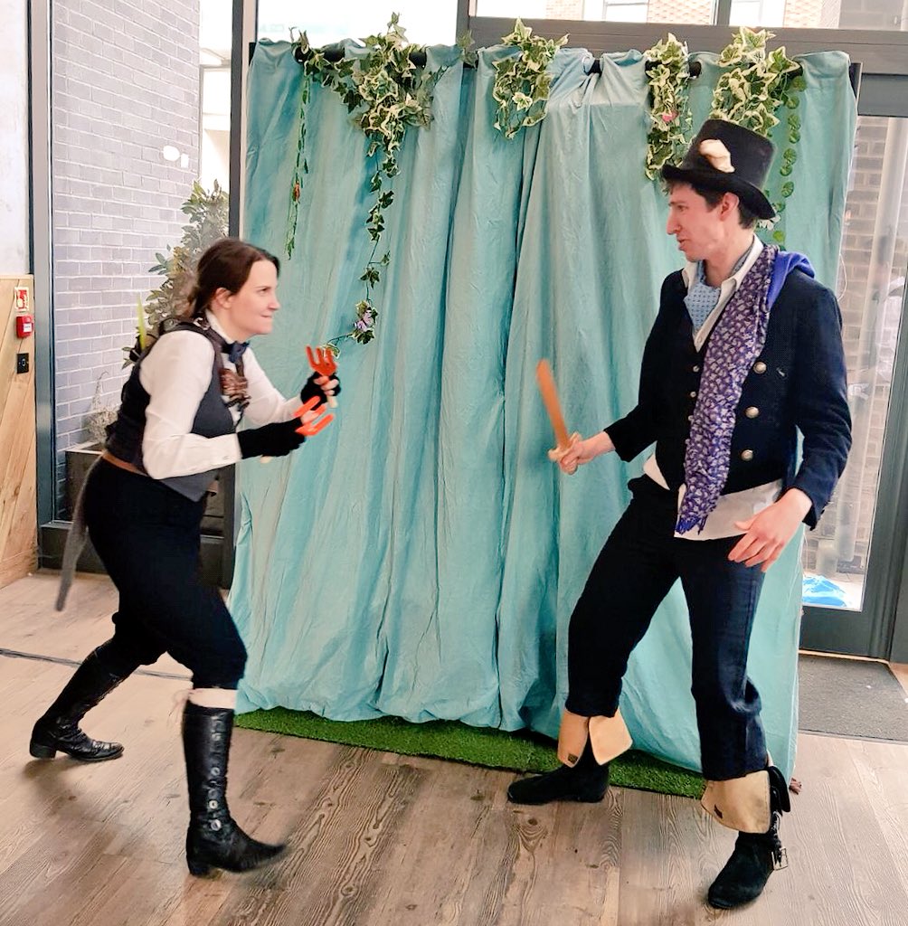 AWAPrd's tweet photo. Some pics from the dress rehearsal of the fight scene: “Taking back Toad Hall” in #The WindInTheWillows at @Openealing!
#ActorsLife #Theatre #Stage #Play #ToadHall @kennethgrahame #KennetyGrahame https://t.co/i21grzXn5b