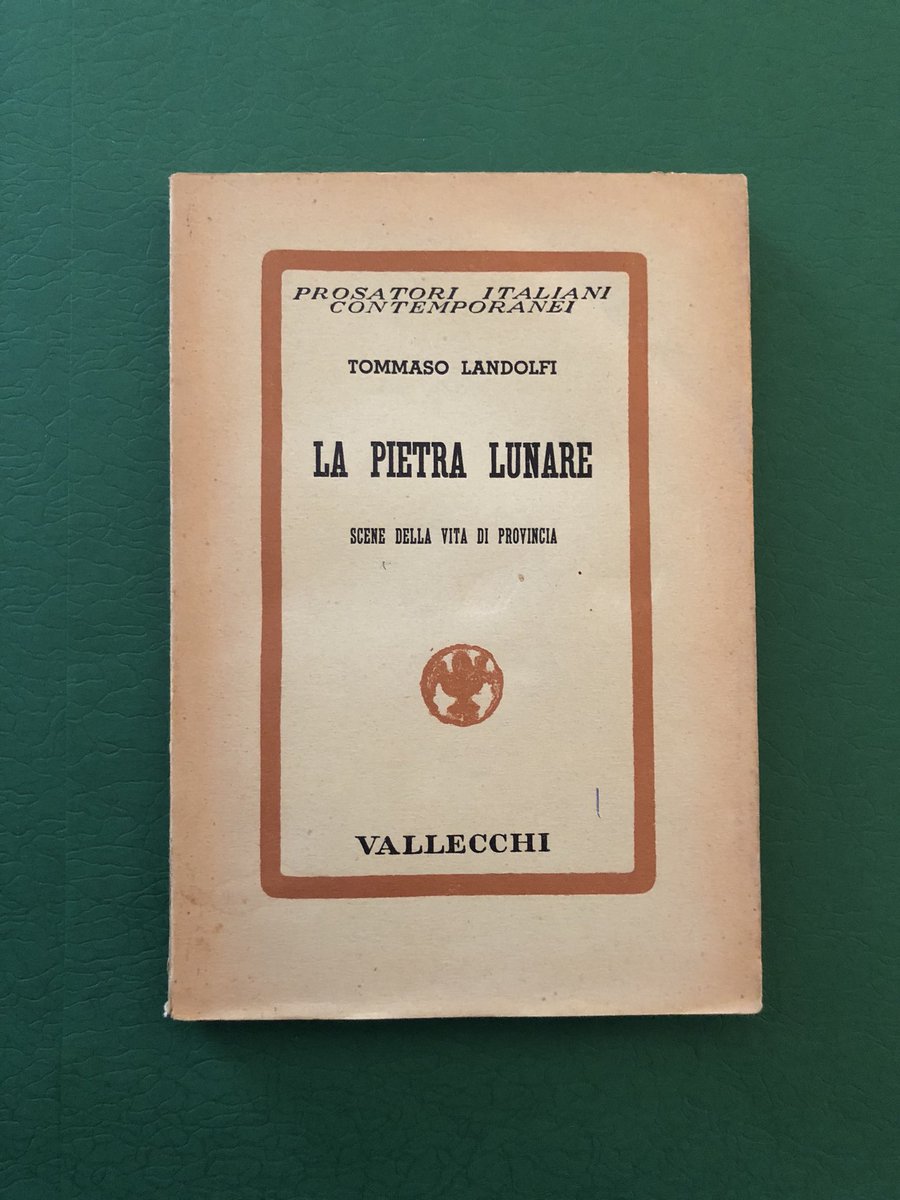 StazioneDi's tweet photo. “La pietra lunare”, di Tommaso Landolfi, prima edizione 1939.
Opera prima dell’autore.
#lapietralunare #tommasolandolfi #vallecchi #librivecchi #operaprima #primaedizione #letteratura #letteraturaitaliana #book https://t.co/HN9SkOiNK3