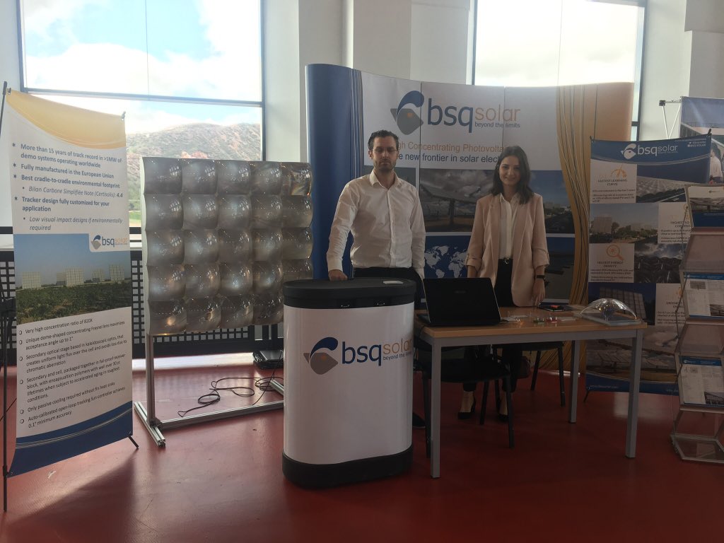 rephlect_solar's tweet photo. President of Castilla La Mancha visits the @bsqsolar @rephlect_solar booth at CPV-14 (https://t.co/Fgna4ZGrSS) along with Counselor of Economy and Major of Puertollano. https://t.co/zCx2bWPgrz