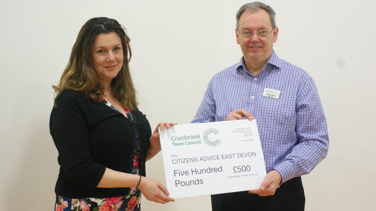 CABEastDevon's tweet photo. Thank you again to #Cranbrook Town Council for supporting us as their Charity of the Year for 2017/8 - we open fortnightly on Thursdays at the Younghayes Centre. https://t.co/k9X14QfHtM