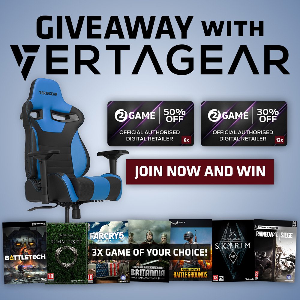 2game's tweet photo. ⚡️ Need a new gaming chair? ⚡️We've partnered up with @Vertagear to give you a chance to win one! Other prizes include games of your choice and vouchers! Enter here: https://t.co/Yu48GBdbWq https://t.co/jvLocNShmB