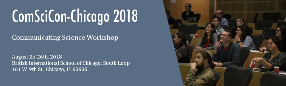 ComSciConChi's tweet photo. (Announcement with corrected link): The applications for ComSciCon-Chicago 2018 are OPEN! They will close May 15th at 11:59pm. Pass on this cool opportunity, your friends will thank you. #scicomm #gradstudent #phdlife #sharetheknowledge https://t.co/xyanGAtXJX https://t.co/w6HTksKlji