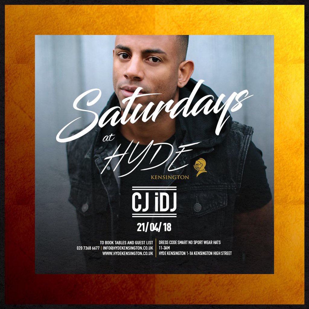 RyanGeeman's tweet photo. What A Week Ahead...&amp; This Saturday @HydeKensington We Are Joined By @CJ_iDJ He Only Plays Bangers!!! Msg Me For Guestlist &amp; Tables - 07966031118 #ItsGoingOff 🔥☄️ https://t.co/i8HsRUIQYs