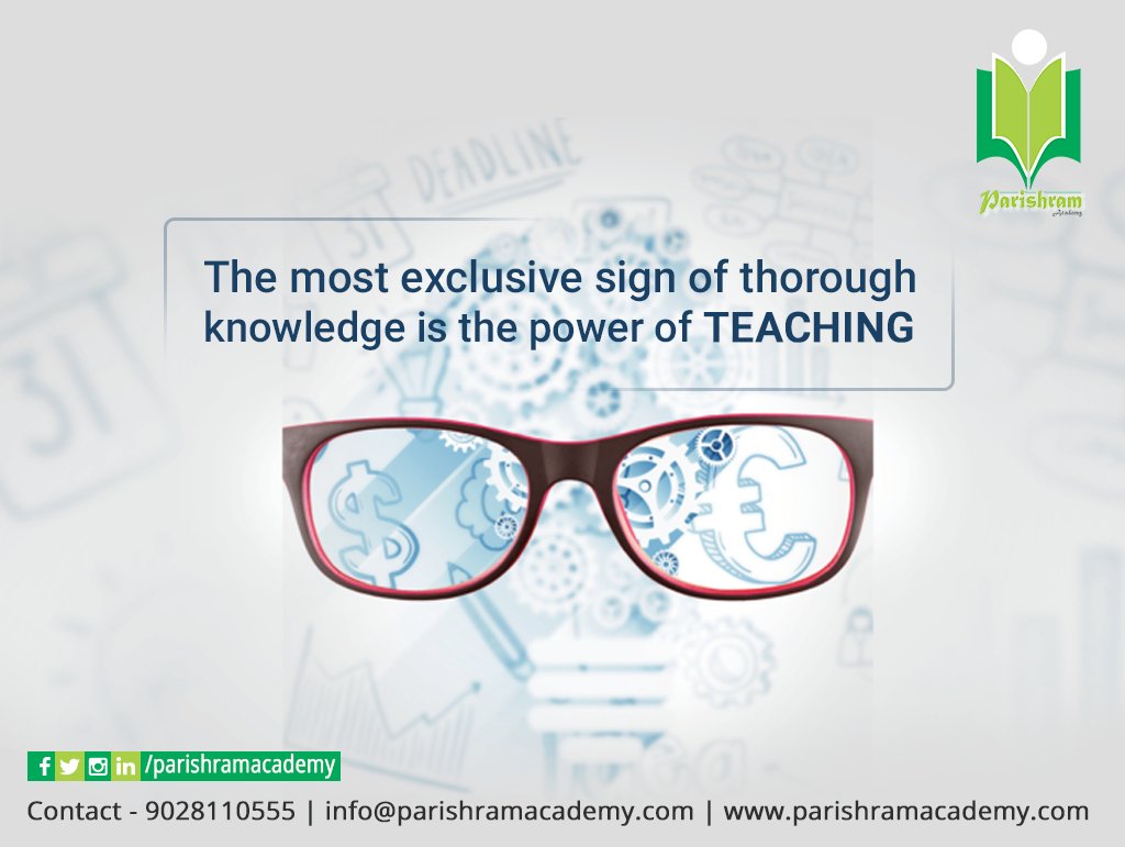 parishramacadem's tweet photo. Having a thorough knowledge of the subject is the most important factor for the students to overcome any examination.
The teacher is the one who gives you the best knowledge with a brighter view about the concept.

#learningbecomeseasy #knowledge https://t.co/5FG1EB9Mz7
