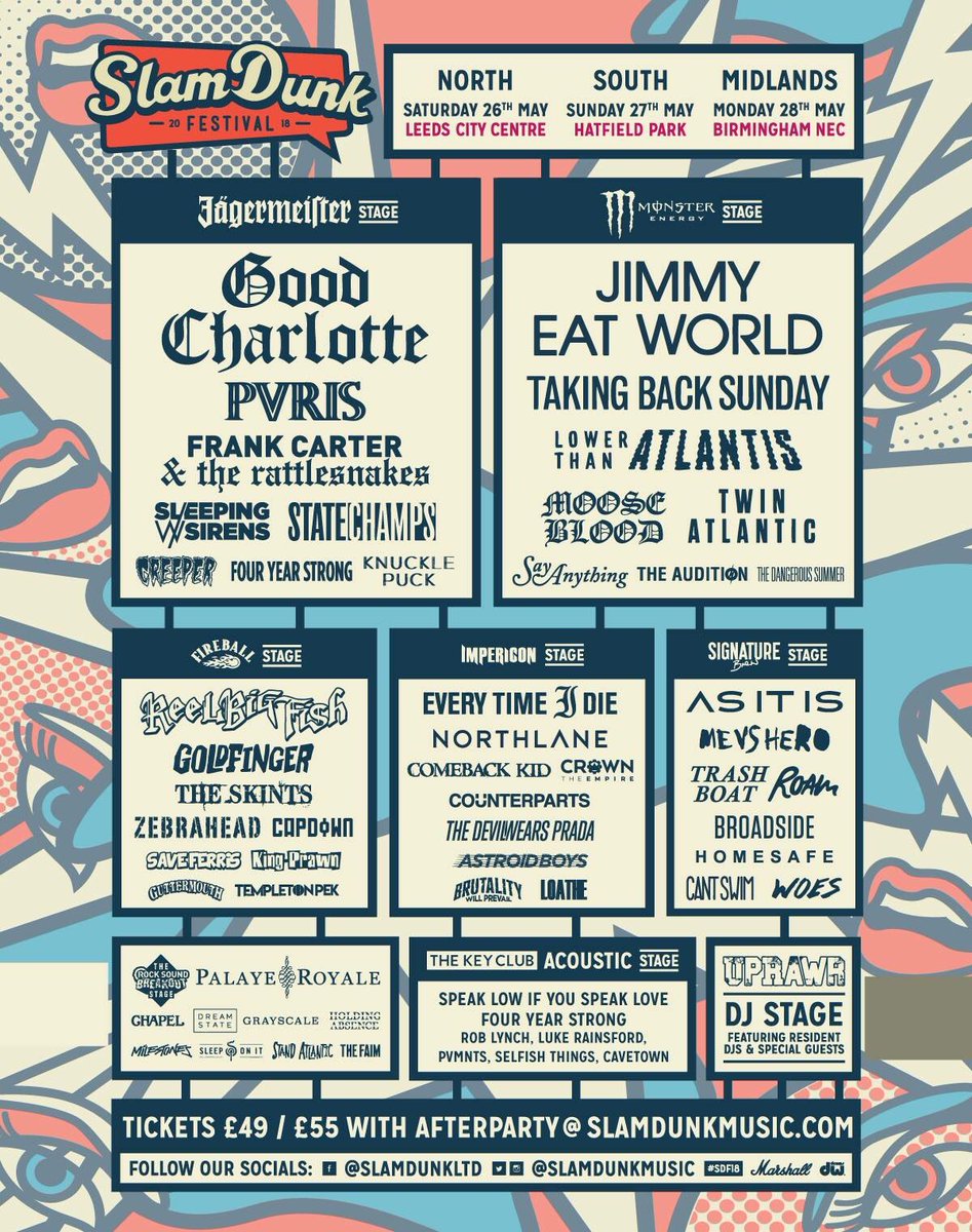 Your boys are headlining the Signature Brew stage at #SDF18 this year! 

slamdunkmusic.com