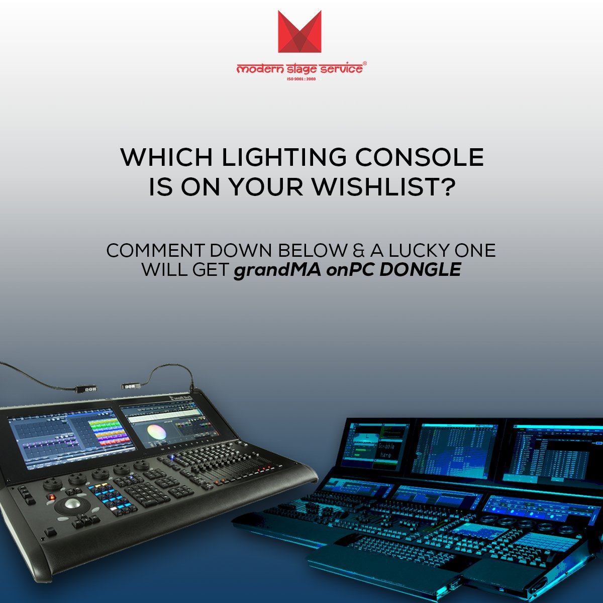 ModernStage's tweet photo. GIVEAWAY ALERT!!!
To get a chance of winning a "grandMA onPC Dongle", visit our Facebook page and participate in giveaway contest.
https://t.co/zPPuBPgkqJ
#Modern56 #MSS #ModernStageService #ContestAlert #GiveAway #grandMA #onPCdongle https://t.co/Ozy75A9XWl