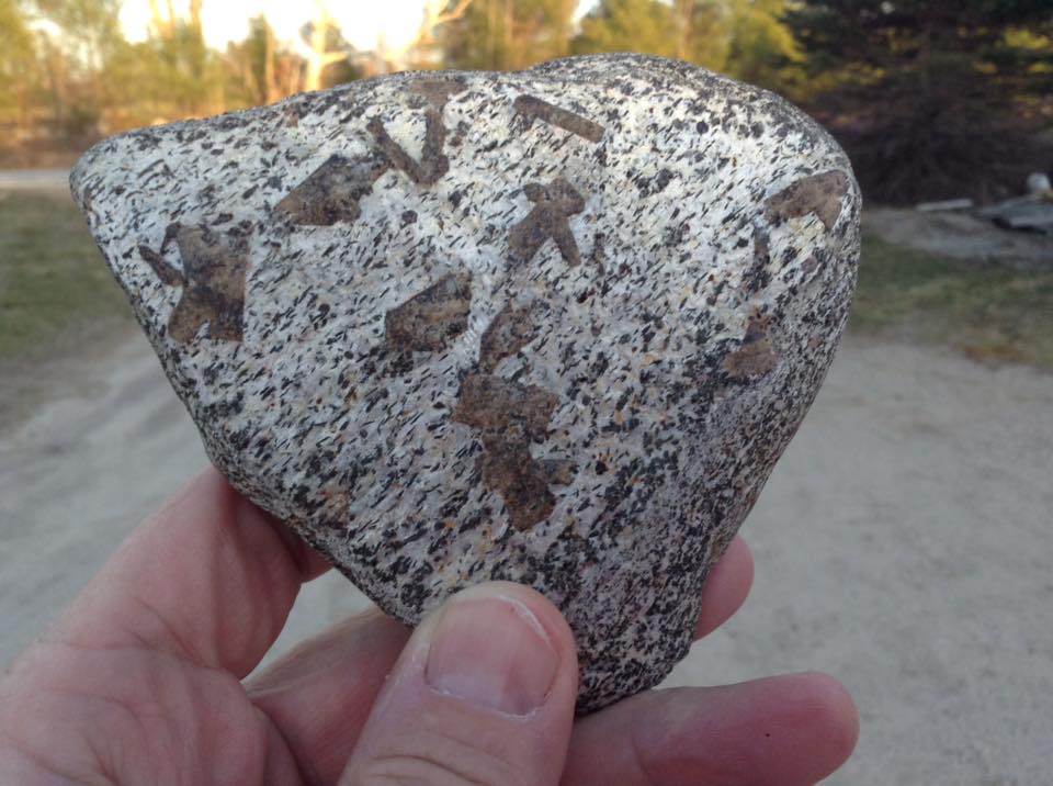 GEOetc2's tweet photo. Staurolite crosses...metamorphics in Maine. #geoetc #metamorphics #rocksareawesome https://t.co/BzyFs33kI1