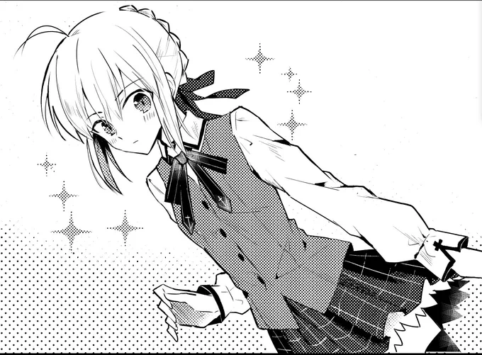 ラストスパート!!らすとすぱ〜〜〜〜と、、、!セイバーちゃんが可愛くなりますように……トーンベタやるとなんとか漫画になれてる気がする…おへぇ 