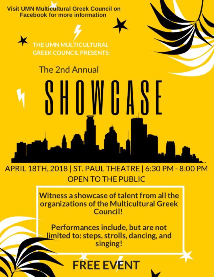 Join the Multicultural Greek Council for their 2nd Annual Showcase this Wednesday evening!