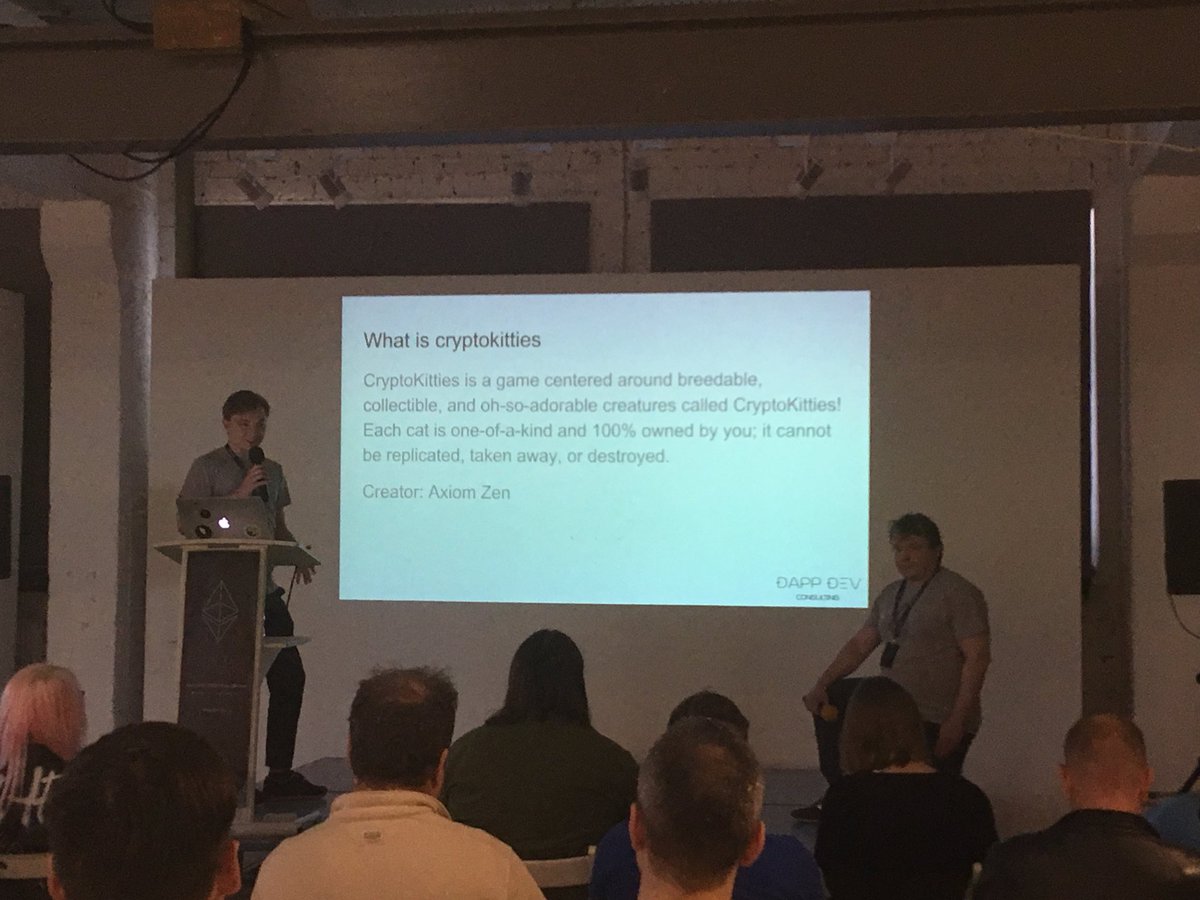 dapp_dev's tweet image. The workshop “How to implement #CryptoKitties in 60 min” by our devs Dmitrii Kulbaka and Alexey Hodkov.
#dappdevconf
#kyiv