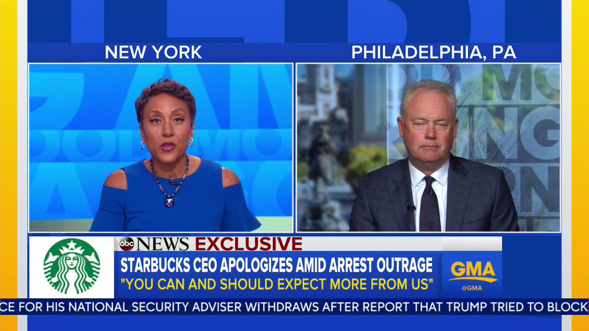 Good Morning America On Twitter Full Interview I Personally Apologize Starbucks Ceo Kevin Johnson One On One With Robinroberts In His First Interview After Two Black Men Were Handcuffed At A Philadelphia Store Full